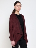 Burgundy Suede Shrug