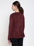 Burgundy Suede Shrug