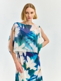 Blue Floral A-Line Dress