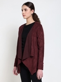 Burgundy Suede Shrug