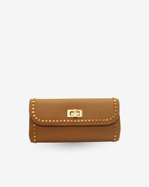 Metallic Slim Studded Clutch Bag