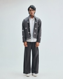 Pebble Co-linen Embroidered Men’s Stand Collar Jacket