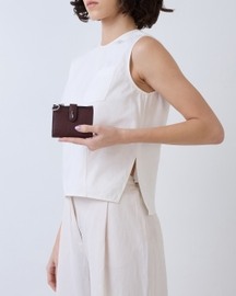 Andrea Mini Wallet Pebble Bordeaux