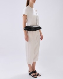 Elizabeth Baguette Clutch Nappa Black