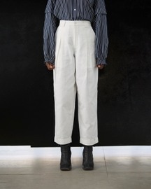 Twin Pleat Trousers - White