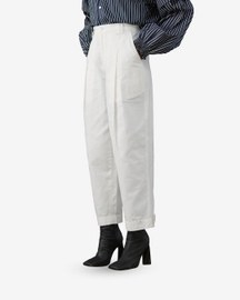 Twin Pleat Trousers - White