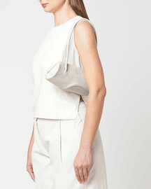 Elizabeth Baguette Mini Pebble Bone.