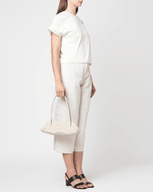 Elizabeth Baguette Mini Pebble Bone.