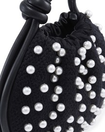 Ina Mini Potli Pearls Black