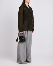 Tina Baguette Mini Ruched Charms Black