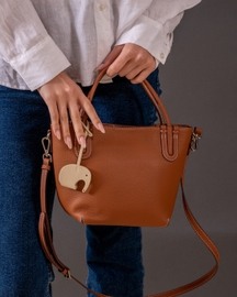 Favori Elara - Leather Bucket Bag in Tan