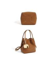 Favori Elara - Leather Bucket Bag in Tan