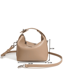Favori Liora - Genuine Leather Top-handle Bag in Smoke Powder
