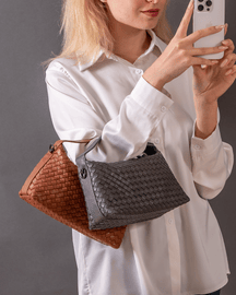 Favori Fero Faux Leather Handbag in Dark Grey