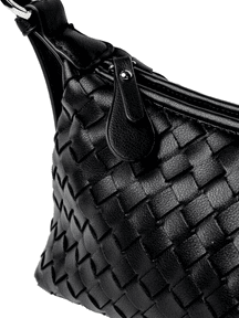 Favori Tissa - Woven Handbag, Faux Leather in Black