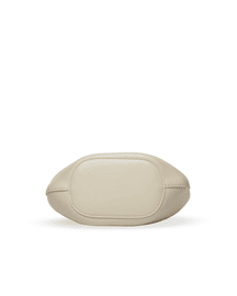 Favori Corda- Genuine Leather Handbag With Knotted Handle in Ivory