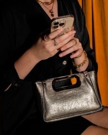 Favori Aurelia- Clutch Bag Faux Leather in Pewter