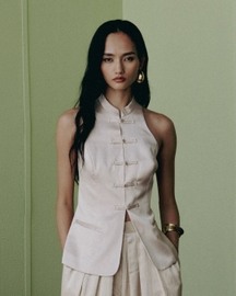 Mandarin Collar Racerback Top