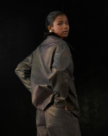 Graphite Moss Biker Blazer