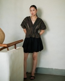 Meknes Kimono Top - Green Stripe