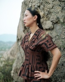 Meknes Kimono Top - Brown Tribal Print