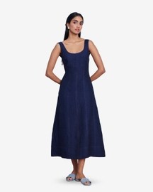 Neel Linen Denim Panelled Dress