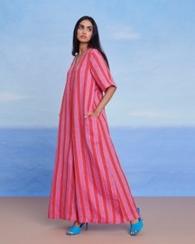 Amalfi Linen Half Sleeves Flared Jumpsuit