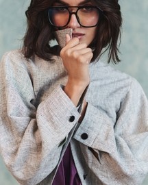 Embroidered Cropped Bomber Jacket