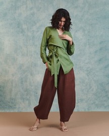 Linen Wrap Top