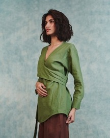 Linen Wrap Top