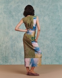 Prism Blot Co-Linen Tie Dress