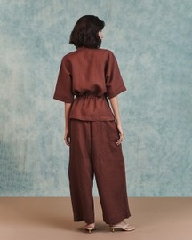 Drawstring Shirt Tuck Pants Set
