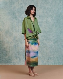 Prism Co-Linen Midi Skirt
