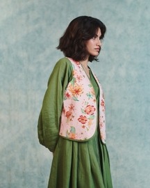 Flora Embroidered Rounded Co-Linen Waistcoat