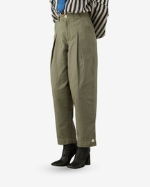 Twin Pleat Trousers - Green