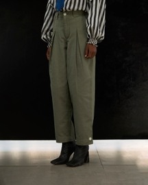 Twin Pleat Trousers - Green
