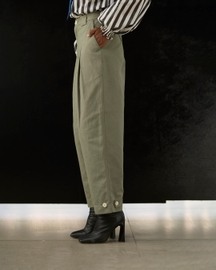 Twin Pleat Trousers - Green