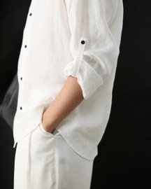 Press Collar Shirt - White Linen