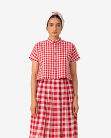 Emily Checkered Handwoven Top