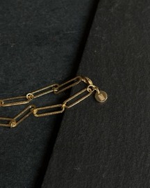 Link Chain Bracelet With Gold Coin