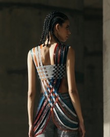 Multicolor Interwoven Glass And Lurex Topo