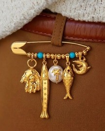 Ocean Relic Charm Pin Brooch