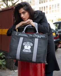 Dog-Embroidered Tote