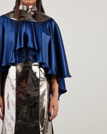 Mirror Slit Dress With Cape
