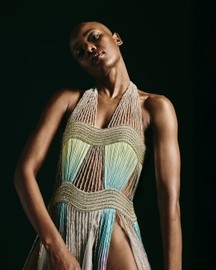 Suspended Sequins & Chiffon Dress