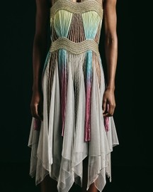 Suspended Sequins & Chiffon Dress
