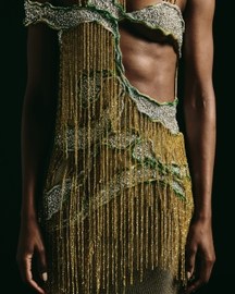 Gold Sequins Rain Gown