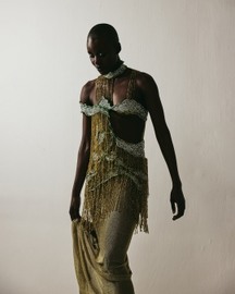 Gold Sequins Rain Gown