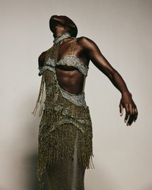 Gold Sequins Rain Gown