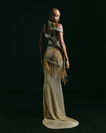 Gold Sequins Rain Gown